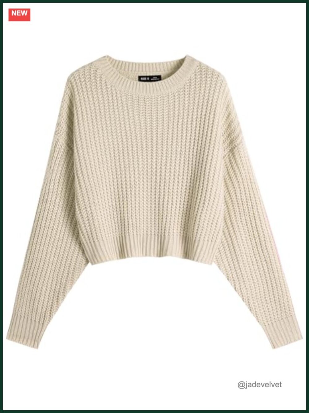 Women's Ribbed Knit Cropped Sweater – Batwing Long Sleeve Crew Neck Pullover